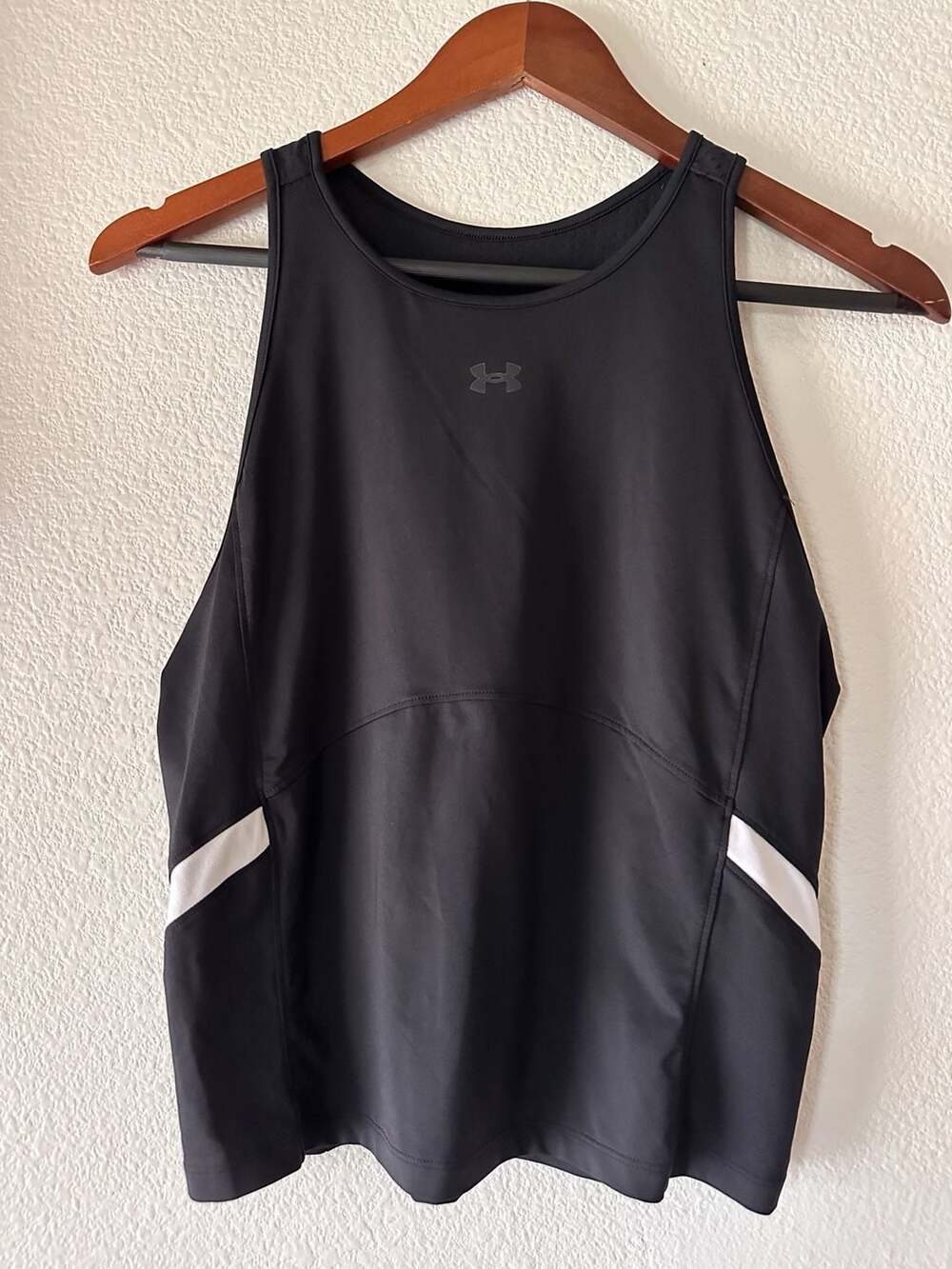 Under Armour Tank Top Size Large Black White Sport Athletic
